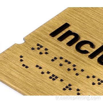 Ada Braille İşaret Yükseltilmiş Mektuplar Plak Metal Boncuk